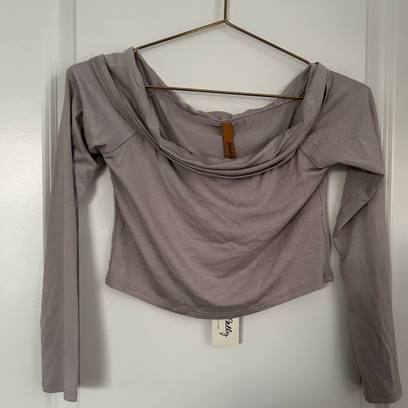 rachel pally off shoulder top long sleeve soft comfy top - Picture 2 of 3